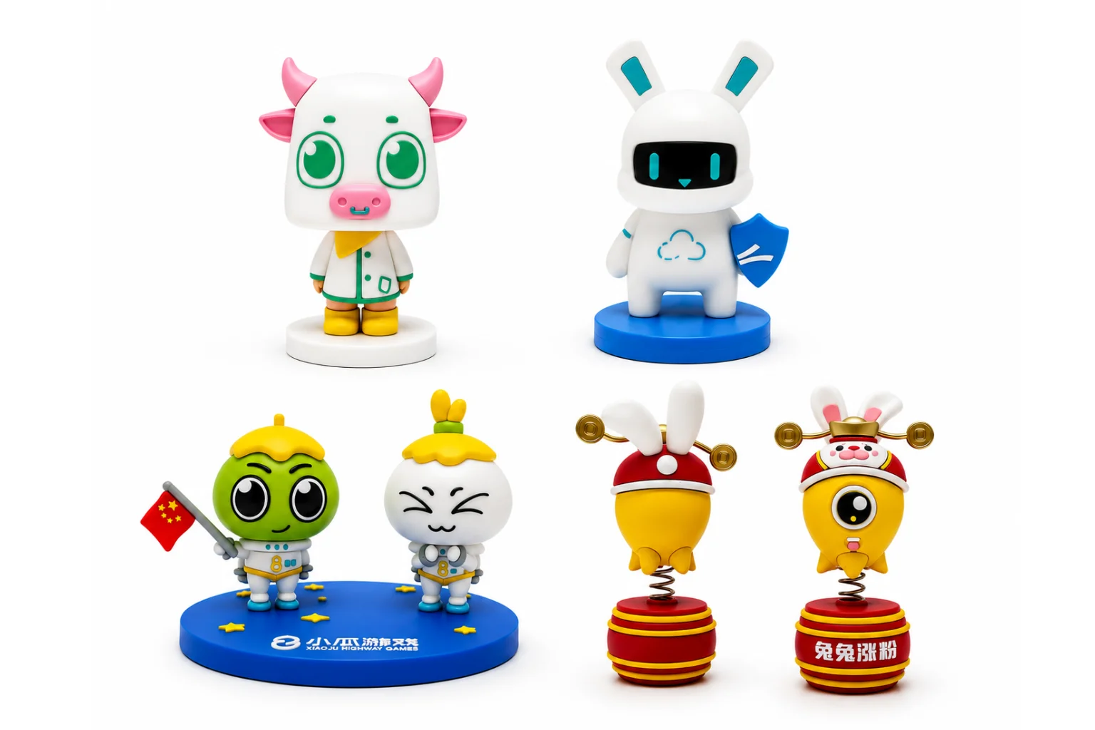 Custom-molded PVC merchandise developed from customer artwork and mascot designs.