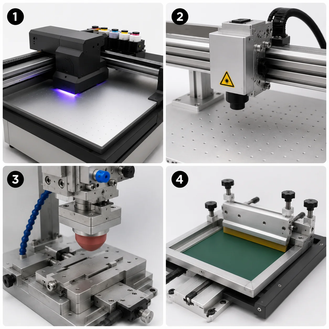 Professional logo branding equipment including UV printer and laser engraving machine