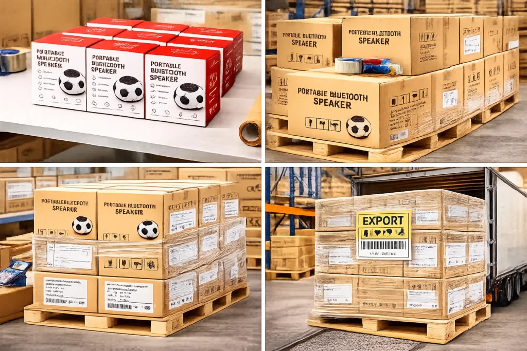 Mass production of custom packaging prepared for international delivery