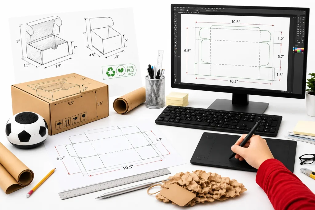 Packaging concept development with structural design and dieline creation
