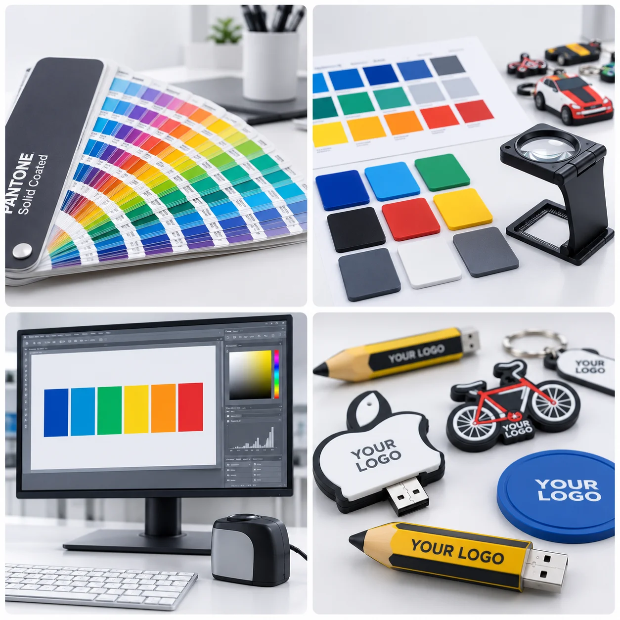 Pantone color matching and print quality inspection for custom logo branding