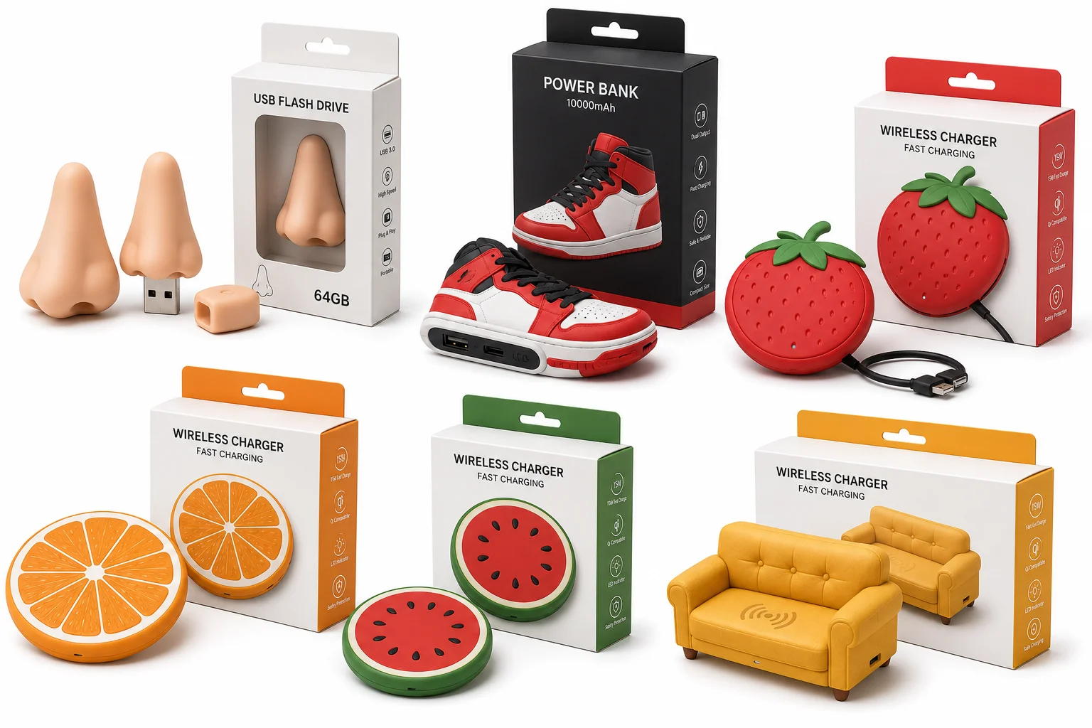 OEM retail technology collections manufactured for branded merchandise, corporate programs, promotional campaigns, and retail distribution.