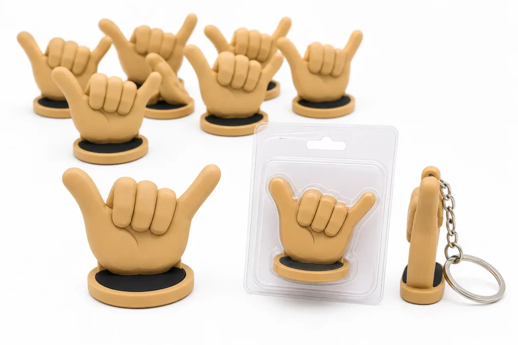 Finished custom soft PVC product ready for bulk manufacturing and packaging