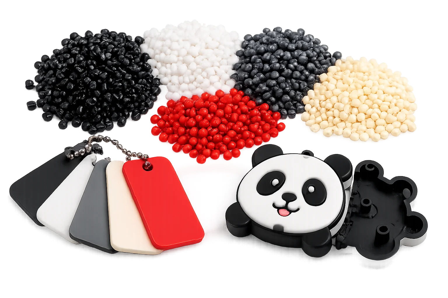 Soft PVC materials with colored PVC compound and molded sample
